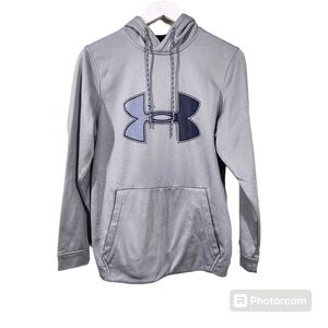 Under Armour Coldgear Hoodie Grey w Navy Blue Logo, sz S